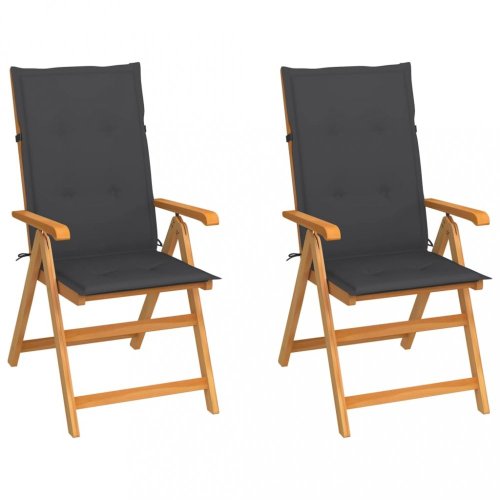 Zahradní židle 2 ks teak / látka Dekorhome
