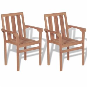 Záhradná stohovateľné stoličky 2 ks masívny teak