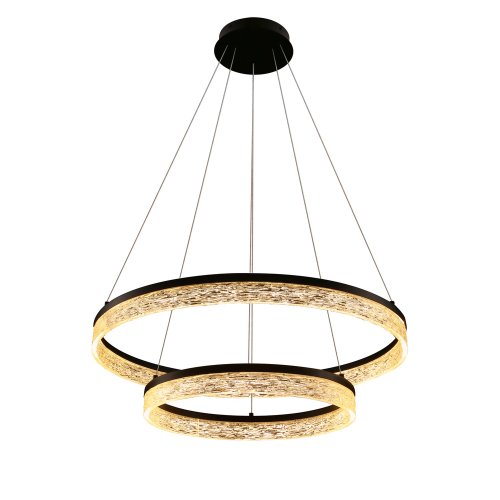 Očarujúca závesná lampa FROZI – čierne tienidlo s kryštálmi – moderný LED luster do luxusnej obývačky