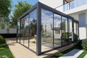 Posuvná sklenená stena 4 m pre pergolu NOVA LUX