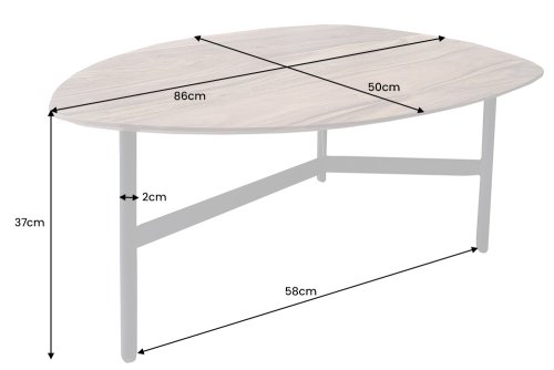Konferenční stolek DARTELU sheesham Dekorhome - ŠÍŘKA: 86 cm