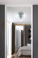 Stropná lampa 3xE27 sivá 32cm AZURO