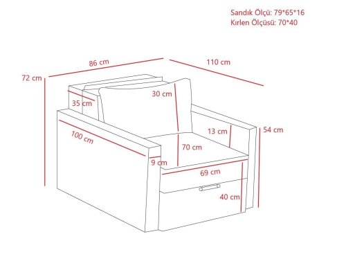 Rozkladacie kreslo Saros - Anthracite