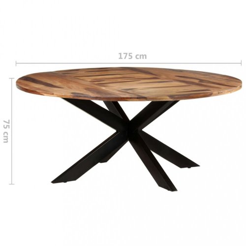 Jedálenský stôl akácie / čierna Dekorhome - ROZMER: 175x175x75 cm