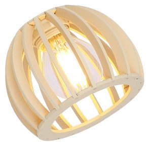 Béžové drevené tienidlo na lampu E14 Atarri