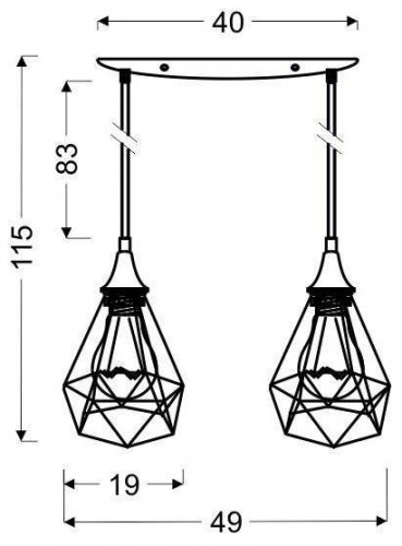 Závěsná lampa GRAF - POČET STÍNIDEL: 2