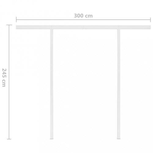 Ručně zatahovací markýza se sloupky 350x250 cm Dekorhome - BAREVNÁ VARIANTA: Bílá / modrá