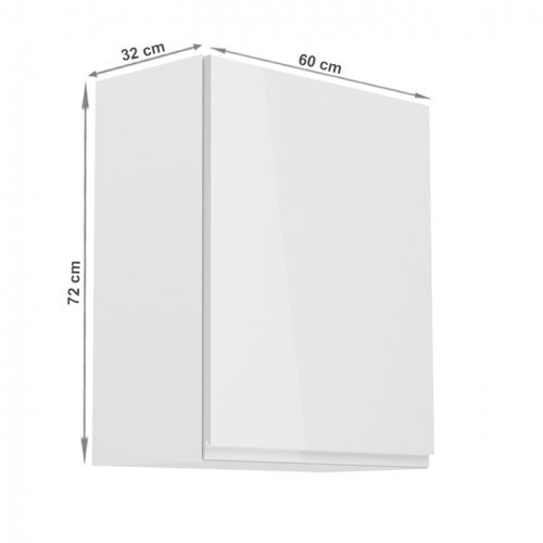 Horní skříňka AURORA G601F - pravá - BAREVNÁ VARIANTA: Bílá