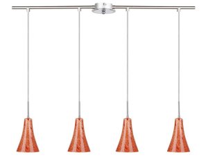 Závesná stropná lampa Rufi s chrómom/saténovým niklom 4xE14