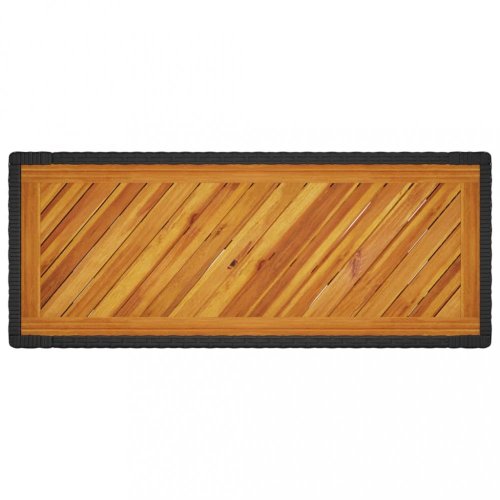 Zahradní stůl s dřevěnou deskou černý 100x40x75 cm polyratan