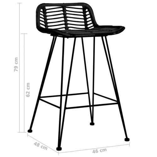 Barové židle 2 ks ratan / kov Dekorhome - BAREVNÁ VARIANTA: Přírodní