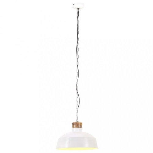 Závěsná lampa bílá / mangovníkové dřevo Dekorhome - ROZMĚR: 32 cm