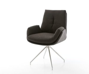 Otočná jedálenská stolička Clea-Flex zmiešané materiály čierna krížová