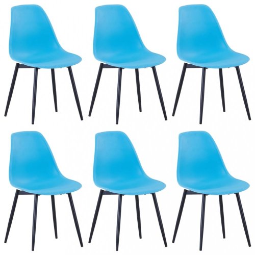 Jídelní židle 6 ks plast / kov Dekorhome - BAREVNÁ VARIANTA: Modrá