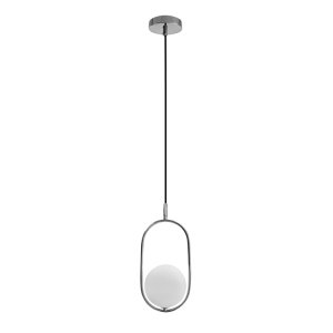 Závěsná lampa Cordel chrom 1x20W G9 s bílým stínidlem