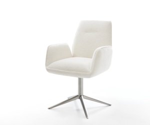 Jedálenská stolička Zoa-Flex bouclé mäkký béžová podstava nerezová