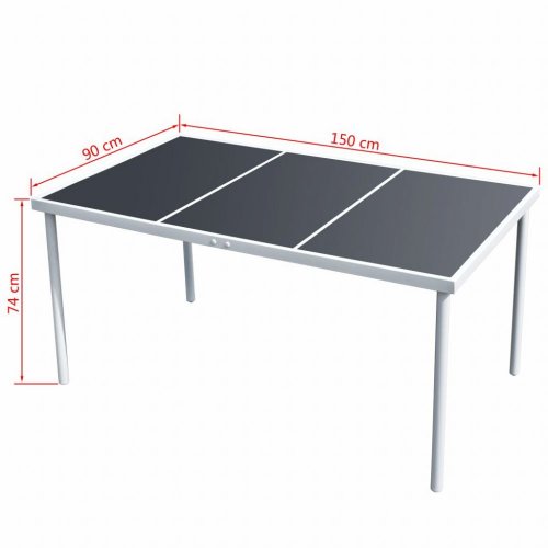 Záhradný jedálenský stôl 150x90 cm čierna / sivá