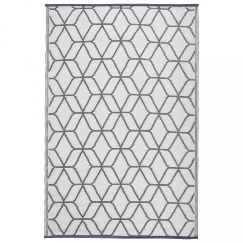 Vonkajší koberec 121x180 cm Dekorhome - BAREVNÁ VARIANTA: Vzor polmesiac sivá / biela