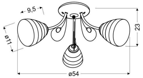 Stropné svietidlo chróm 3x40W biele tienidlo s kryštálmi Simpli