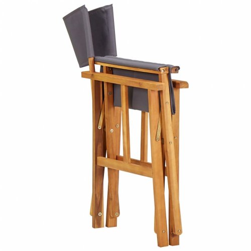 Režisérská židle akáciové dřevo Dekorhome - BAREVNÁ VARIANTA: Šedá
