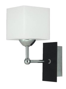 Nástenná lampa Cubetto E27 drevo+chróm