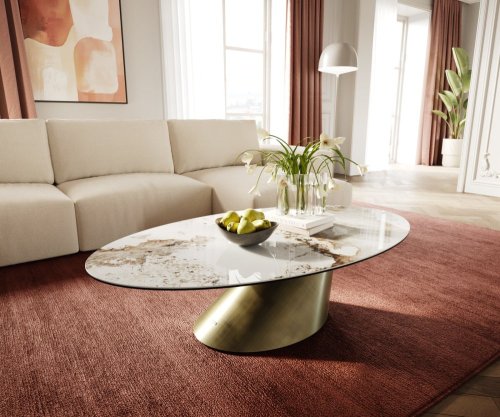 Konferenčný stolík Edge oválny 140x80 cm keramika Minas Melange Conis
