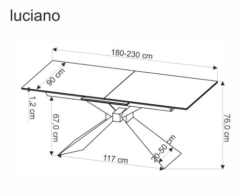 Rozkladací jedálenský stôl LUCIANO