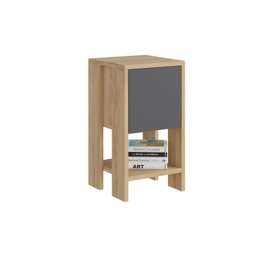Nočný stolík Ema - Oak, Anthracite