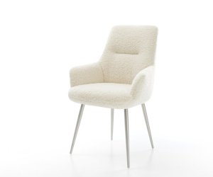 Jídelní židle Zelia-Flex s područkami plyšový manšestr béžová 4