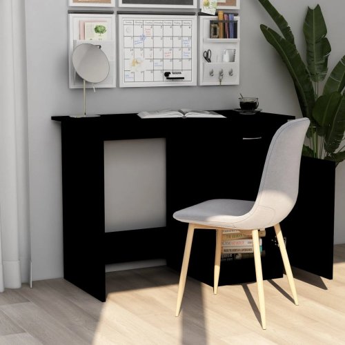 Písací stôl so skrinkou 100x50 cm Dekorhome - BAREVNÁ VARIANTA: Čierna lesk