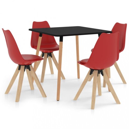 Jídelní set 4+1 buk / umělá kůže / plast Dekorhome
