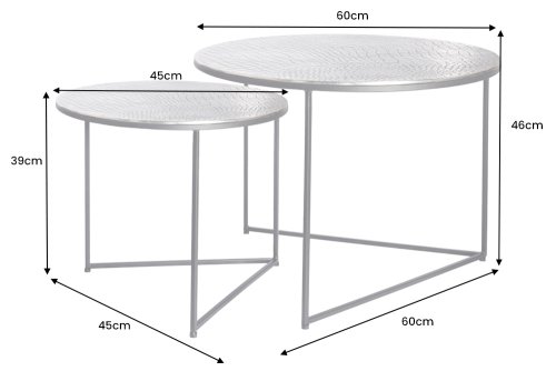 Odkládací stolek 2 ks GAIA Dekorhome - PRŮMĚR: 40 cm
