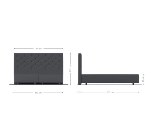 Boxspring postel Dream-Great 160x200 cm mikrovlákno stříbrně šedá