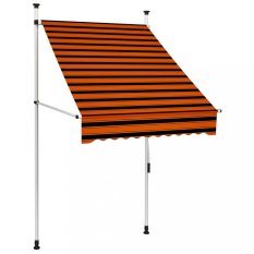 Ručně zatahovací markýza oranžová / hnědá Dekorhome