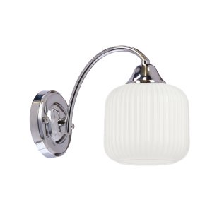 DOPO lampa kinkiet chromowy 1x40W E27 klosz biały