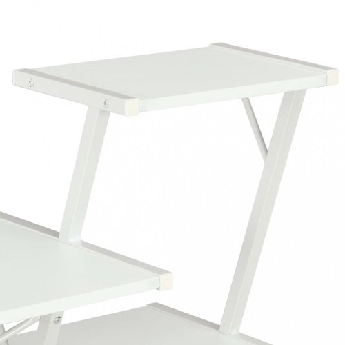 Písací stôl s policami drevotrieska / oceľ Dekorhome - BAREVNÁ VARIANTA: Biela