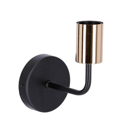 Čierna kovová nástenná lampa bez tienidla Spill