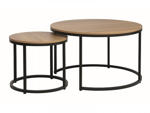 Konferenční stolek 2 ks DION - BAREVNÁ VARIANTA: Černá / bílá