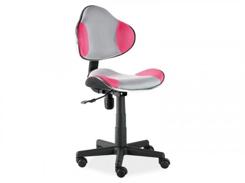 Studentská kancelářská židle Q-G2 - BAREVNÁ VARIANTA: Šedá / růžová