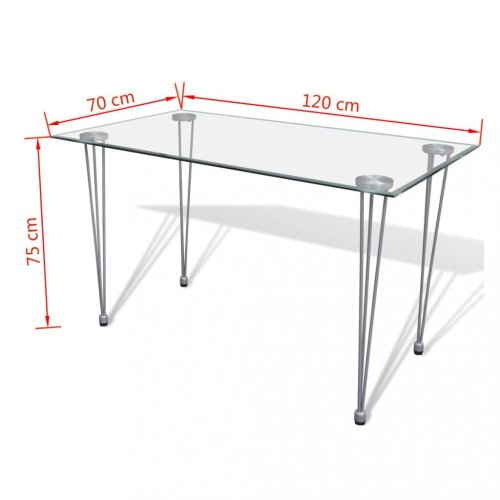 Jídelní set 4+1 umělá kůže / kov / sklo Dekorhome