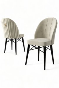 Súprava stoličiek (6 kusov) Ritim - Cream, Black