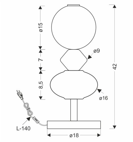 FLORES lampka stołowa mosiężny+brązowy 10W LED 3000K klosz biały
