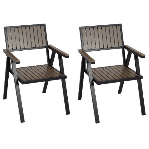 Záhradné stoličky 2 ks - BAREVNÁ VARIANTA: Čierna / hnedá