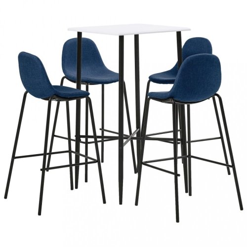 Barový set 5ks textil / bílá Dekorhome