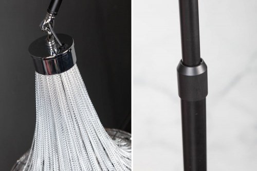 Stojací lampa RIGA Dekorhome - BAREVNÁ VARIANTA: Stříbrná