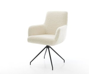 Jídelní židle Heira-Flex s područkami plyšový manšestr béžová