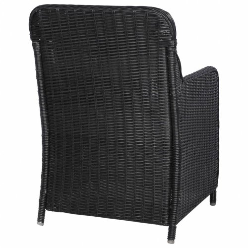 Záhradná stolička s poduškami 2 ks polyratan Dekorhome - BAREVNÁ VARIANTA: Čierna