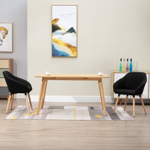 Jídelní židle 2 ks látka / dřevo Dekorhome - BAREVNÁ VARIANTA: Žlutá