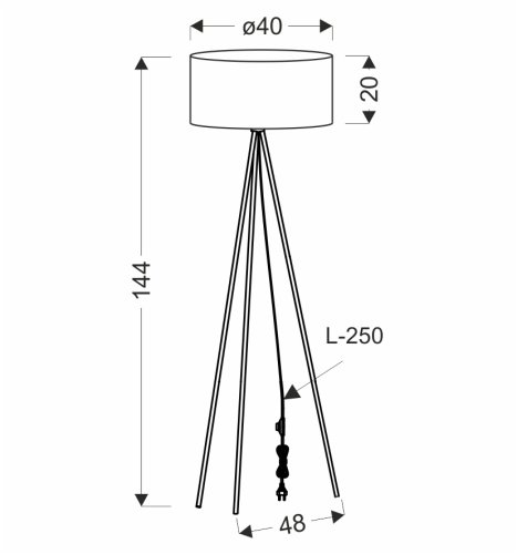 Stojací lampa VANTI 1x40W E27 zlatá konstrukce grafitové stínidlo moderní do obývacího pokoje ložnice kancelář elegantní vysoká stojací lampa