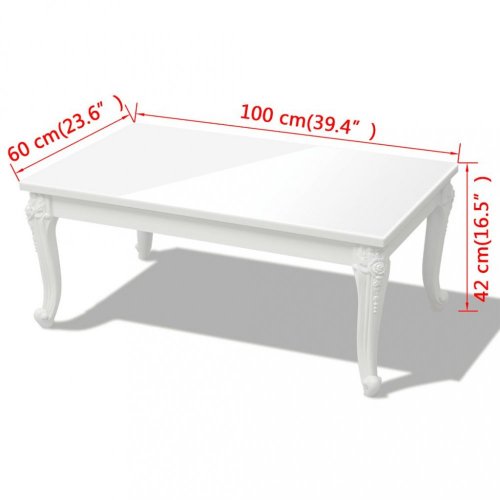 Konferenční stolek bílá vysoký lesk Dekorhome - ROZMĚR: 115x65x42 cm